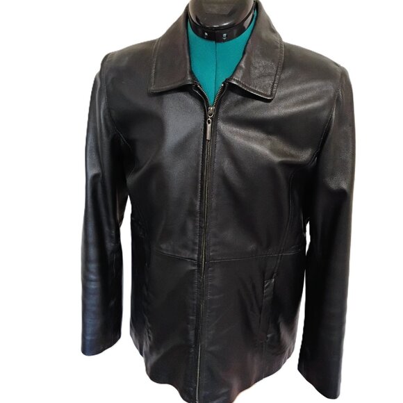 Woman's Style & and Co Genuine Leather Jacket Petite Casual Formal - Picture 2 of 12